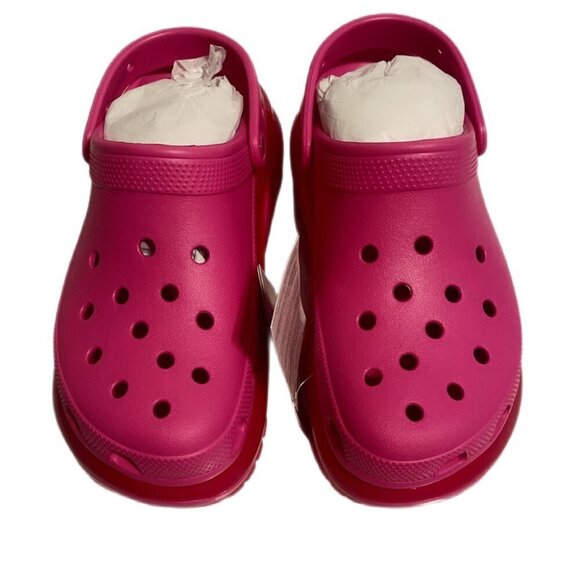 NIB Crocs Pink Mega Crush Embossed Logo Clogs rubber slip-on loafers sandals 8 - Picture 3 of 6